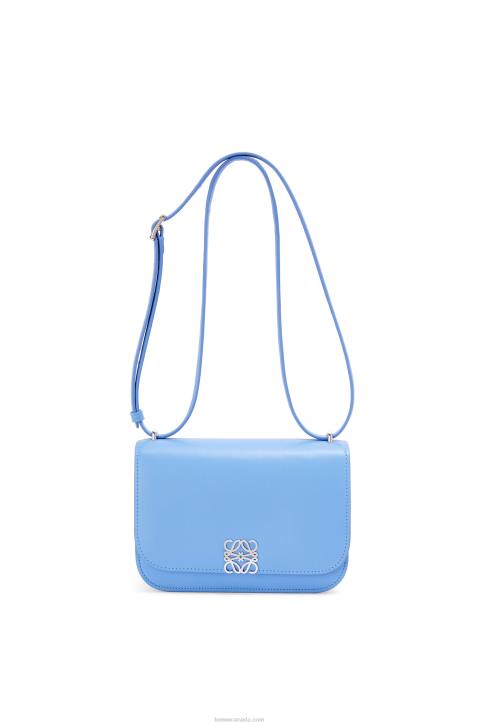 Loewe Small Goya bag in silk calfskin 688V508 Women Celestine Blue