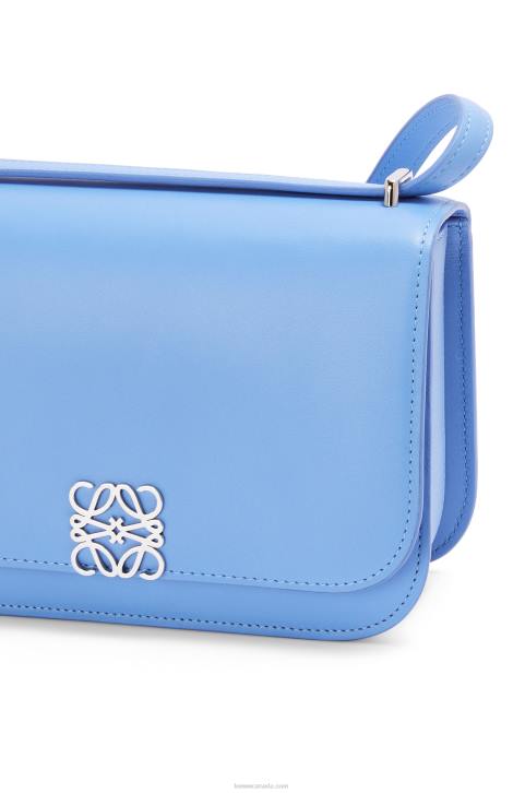 Loewe Small Goya bag in silk calfskin 688V508 Women Celestine Blue