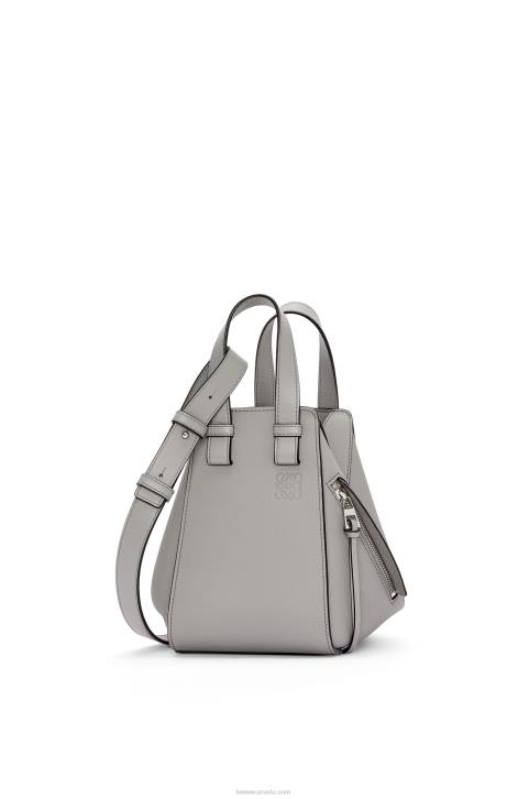 Loewe Compact Hammock bag in soft grained calfskin 688V342 Women Pearl Grey