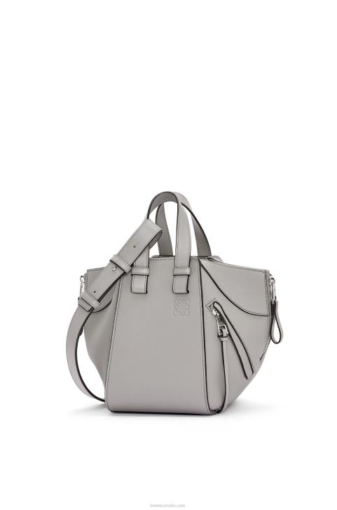Loewe Compact Hammock bag in soft grained calfskin 688V342 Women Pearl Grey