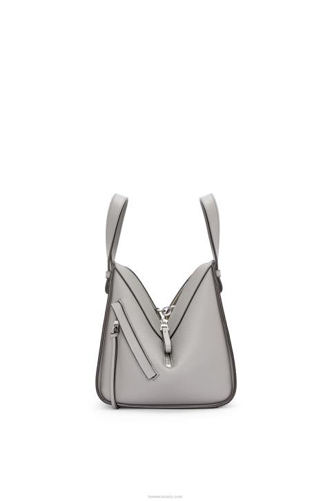 Loewe Compact Hammock bag in soft grained calfskin 688V342 Women Pearl Grey