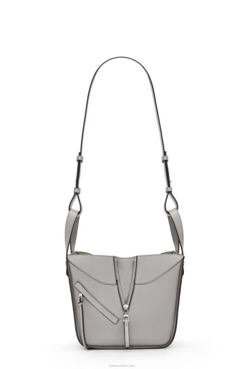Loewe Compact Hammock bag in soft grained calfskin 688V342 Women Pearl Grey