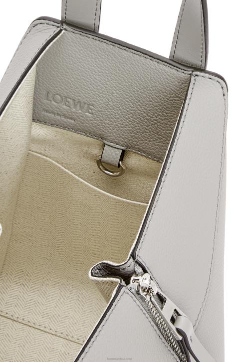 Loewe Compact Hammock bag in soft grained calfskin 688V342 Women Pearl Grey