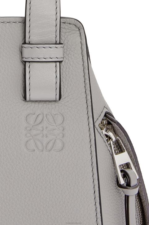 Loewe Compact Hammock bag in soft grained calfskin 688V342 Women Pearl Grey