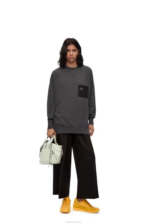 Loewe Compact Hammock bag in soft grained calfskin 688V343 Women Light Celadon