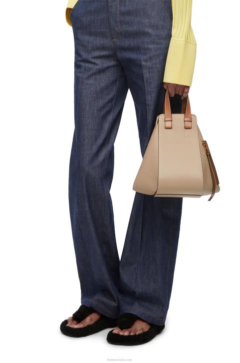 Loewe Compact Hammock bag in soft grained calfskin 688V344 Women Sand