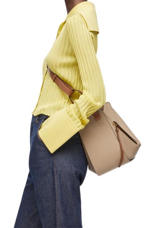 Loewe Compact Hammock bag in soft grained calfskin 688V344 Women Sand