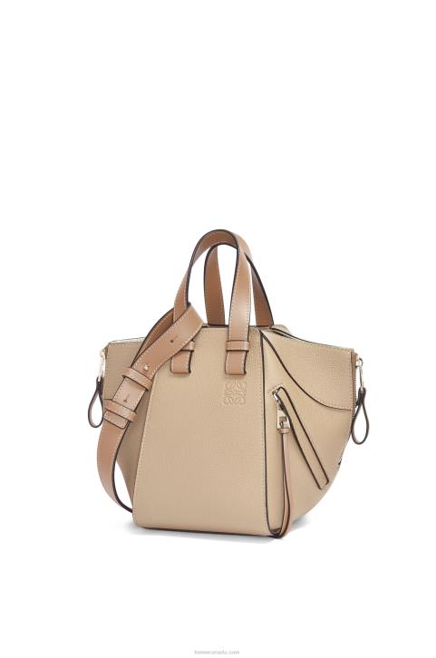 Loewe Compact Hammock bag in soft grained calfskin 688V344 Women Sand