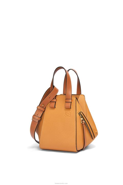 Loewe Compact Hammock bag in soft grained calfskin 688V407 Women Light Caramel