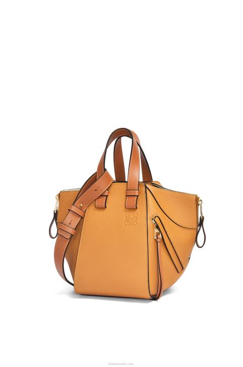 Loewe Compact Hammock bag in soft grained calfskin 688V407 Women Light Caramel
