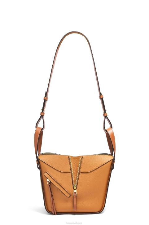 Loewe Compact Hammock bag in soft grained calfskin 688V407 Women Light Caramel