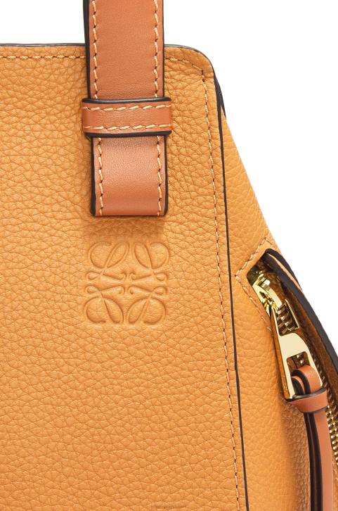 Loewe Compact Hammock bag in soft grained calfskin 688V407 Women Light Caramel