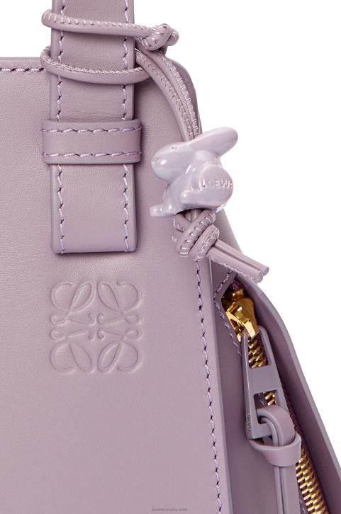 Loewe Compact Hammock in satin calfskin 688V312 Women Pale Aubergine Glaze