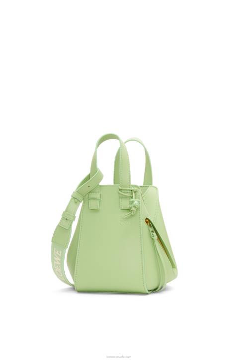 Loewe Compact Hammock in satin calfskin 688V408 Women Lime Green Glaze