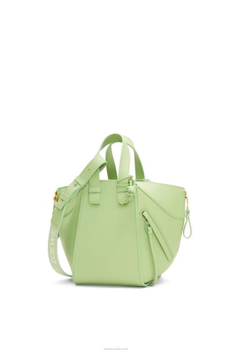Loewe Compact Hammock in satin calfskin 688V408 Women Lime Green Glaze