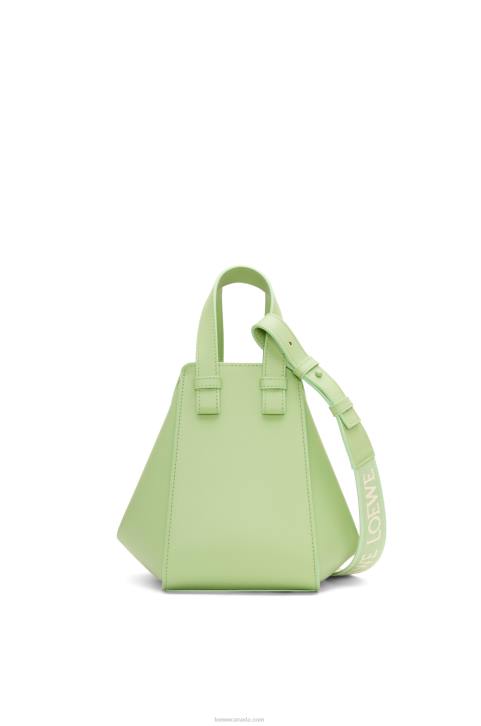 Loewe Compact Hammock in satin calfskin 688V408 Women Lime Green Glaze