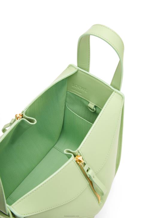 Loewe Compact Hammock in satin calfskin 688V408 Women Lime Green Glaze
