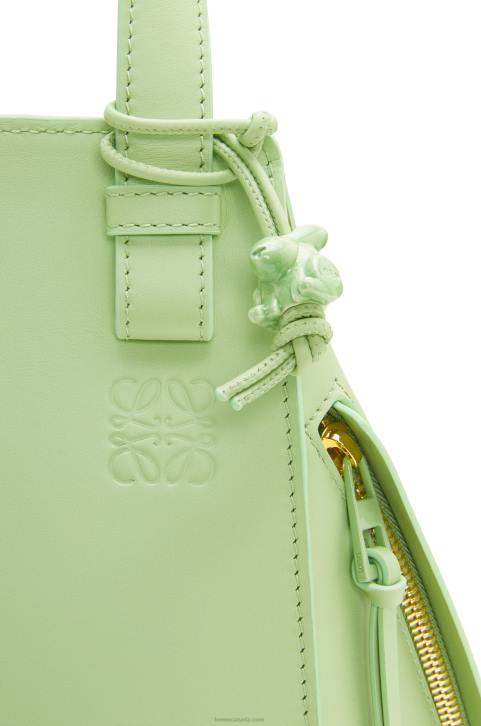 Loewe Compact Hammock in satin calfskin 688V408 Women Lime Green Glaze