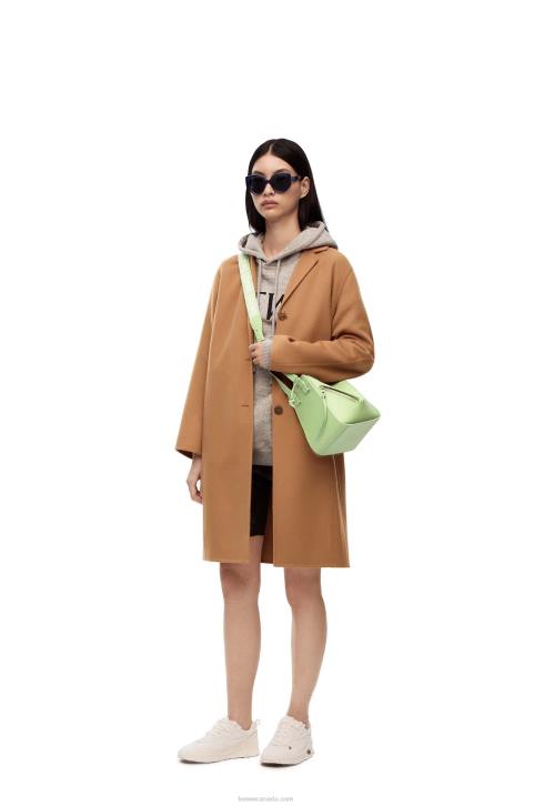 Loewe Compact Hammock in satin calfskin 688V408 Women Lime Green Glaze