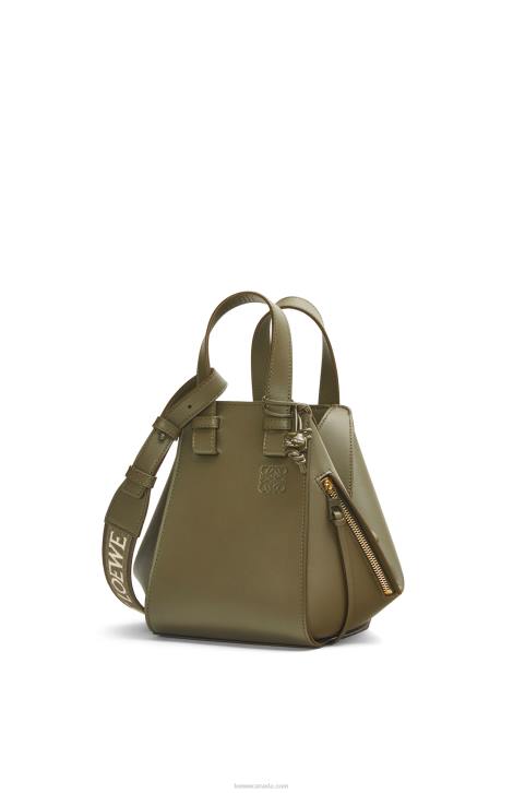 Loewe Compact Hammock in satin calfskin 688V431 Women Tea Dust Glaze