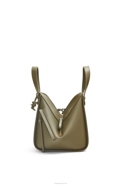 Loewe Compact Hammock in satin calfskin 688V431 Women Tea Dust Glaze