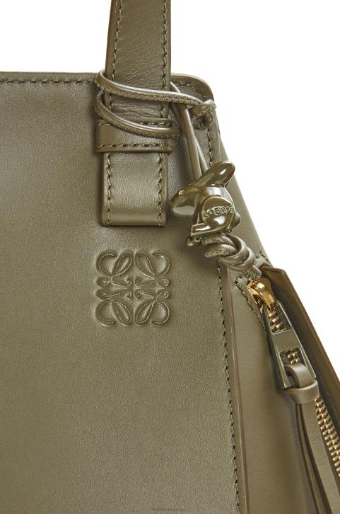 Loewe Compact Hammock in satin calfskin 688V431 Women Tea Dust Glaze