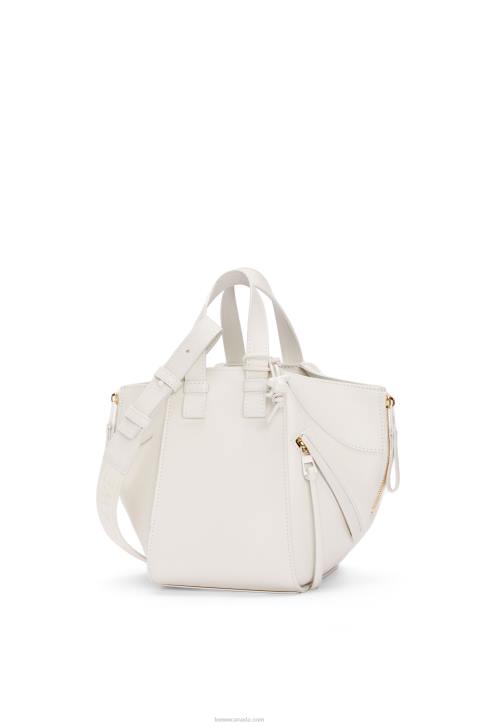Loewe Compact Hammock in satin calfskin 688V462 Women White Glaze