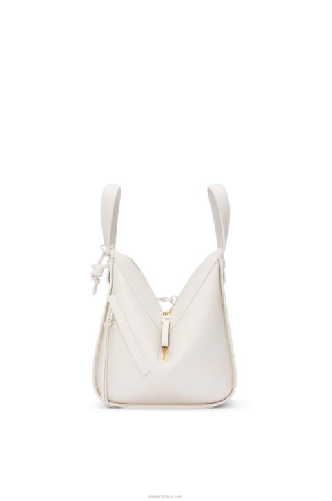 Loewe Compact Hammock in satin calfskin 688V462 Women White Glaze