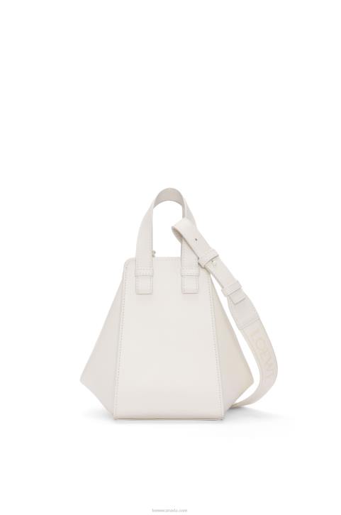 Loewe Compact Hammock in satin calfskin 688V462 Women White Glaze