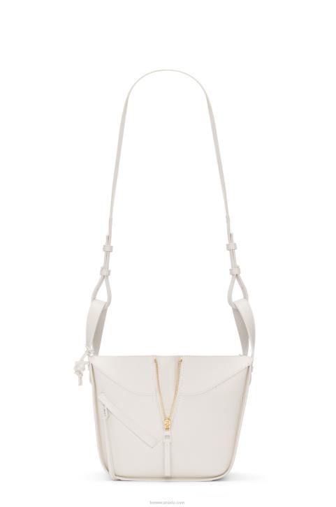 Loewe Compact Hammock in satin calfskin 688V462 Women White Glaze