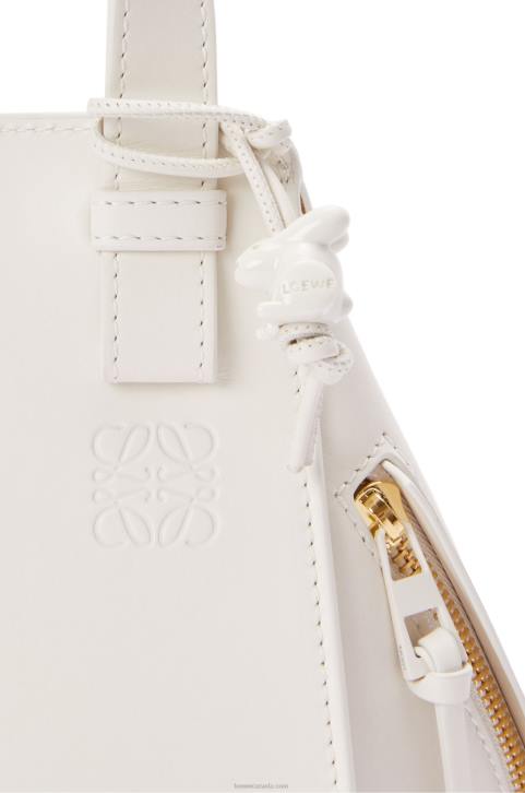 Loewe Compact Hammock in satin calfskin 688V462 Women White Glaze