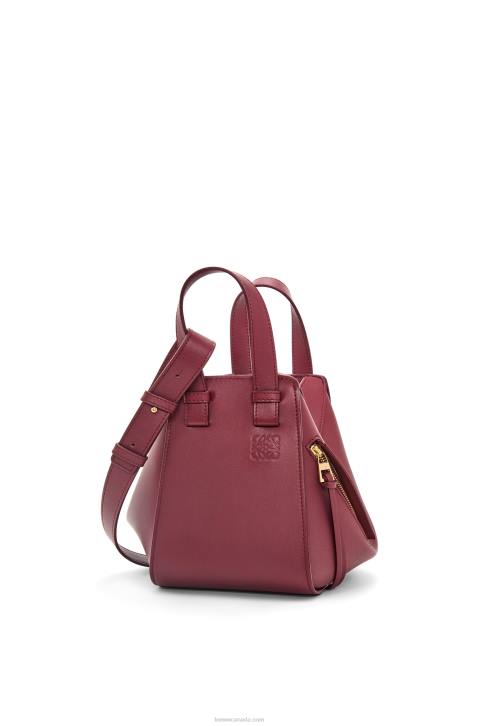 Loewe Hammock compact bag in classic calfskin 688V340 Women Wild Berry