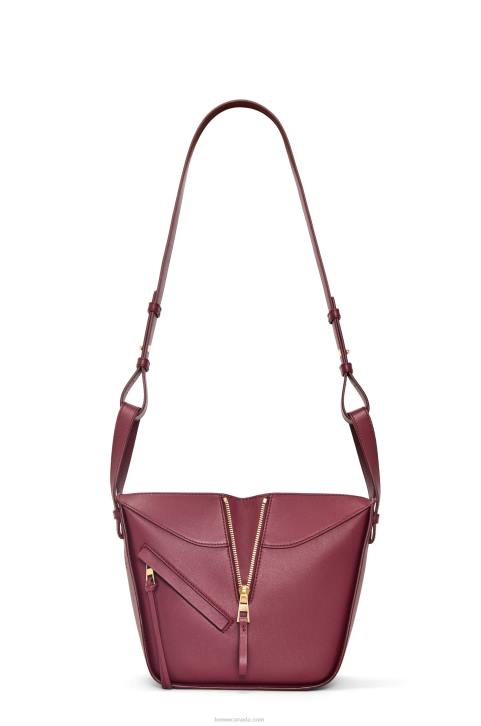 Loewe Hammock compact bag in classic calfskin 688V340 Women Wild Berry