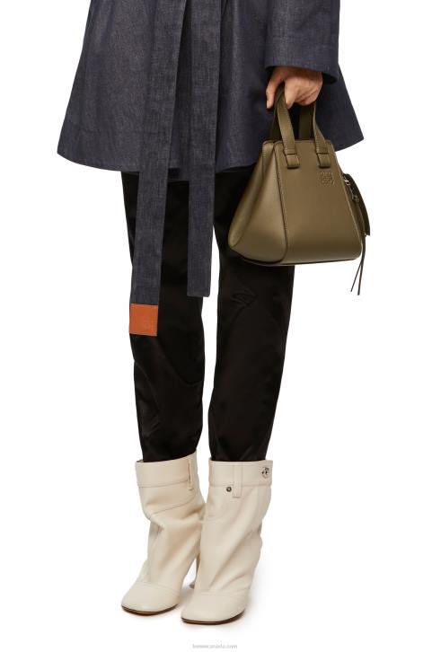 Loewe Hammock compact bag in classic calfskin 688V372 Women Dark Khaki Green