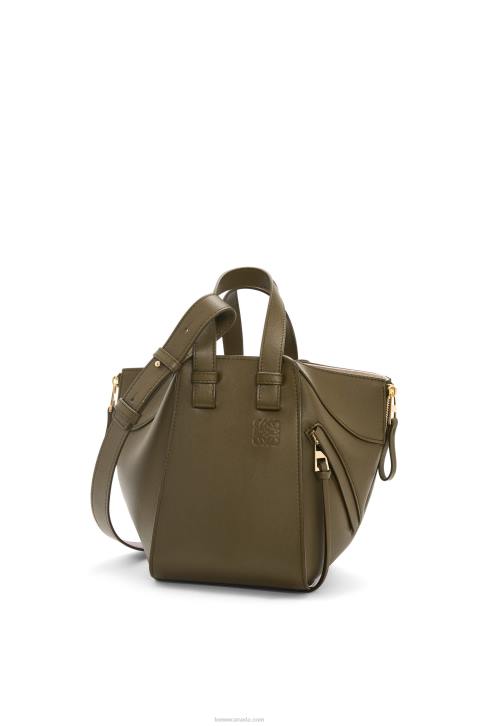 Loewe Hammock compact bag in classic calfskin 688V372 Women Dark Khaki Green