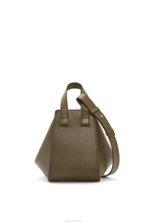 Loewe Hammock compact bag in classic calfskin 688V372 Women Dark Khaki Green