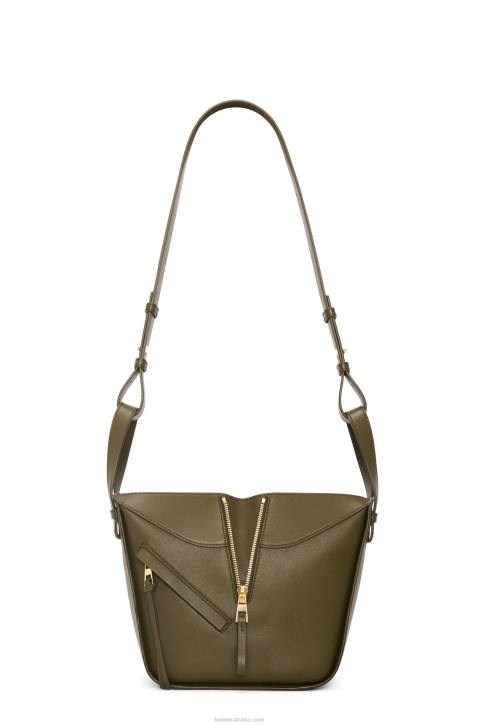 Loewe Hammock compact bag in classic calfskin 688V372 Women Dark Khaki Green