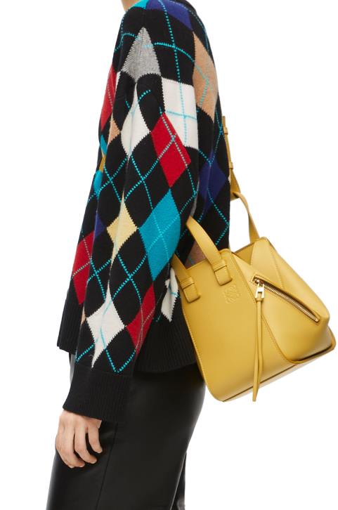 Loewe Hammock compact bag in classic calfskin 688V373 Women Bright Ochre