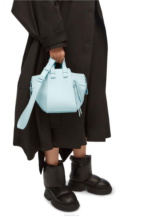 Loewe Hammock compact bag in satin calfskin 688V460 Women Aquamarine