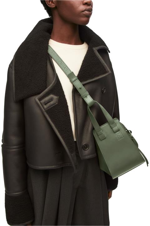 Loewe Hammock compact bag in satin calfskin 688V461 Women Vintage Khaki