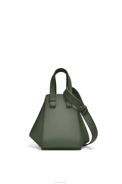 Loewe Hammock compact bag in satin calfskin 688V461 Women Vintage Khaki