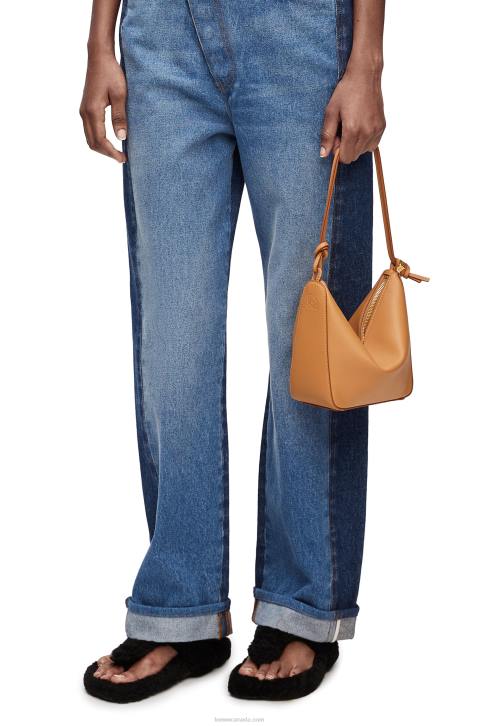 Loewe Mini Hammock Hobo bag in classic calfskin 688V323 Women Warm Desert