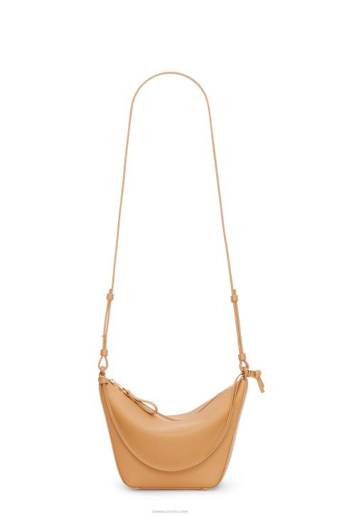 Loewe Mini Hammock Hobo bag in classic calfskin 688V323 Women Warm Desert