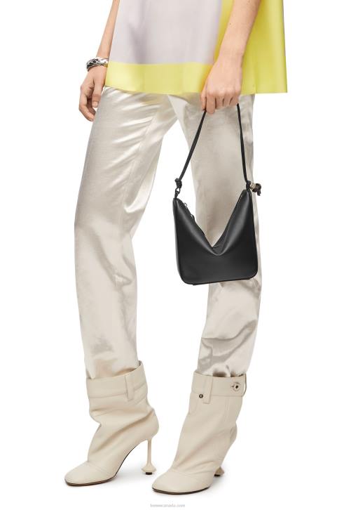 Loewe Mini Hammock Hobo bag in classic calfskin 688V329 Women Black