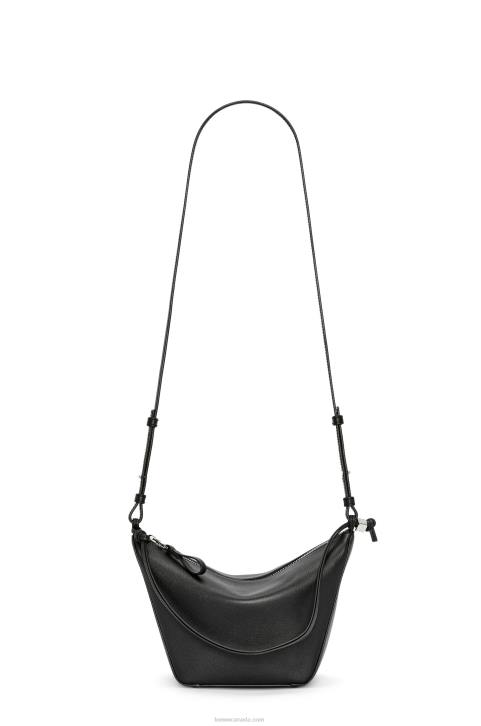 Loewe Mini Hammock Hobo bag in classic calfskin 688V329 Women Black