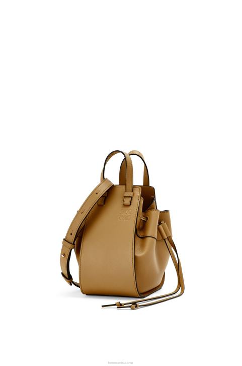 Loewe Mini Hammock drawstring in classic calfskin 688V243 Women Ochre Green
