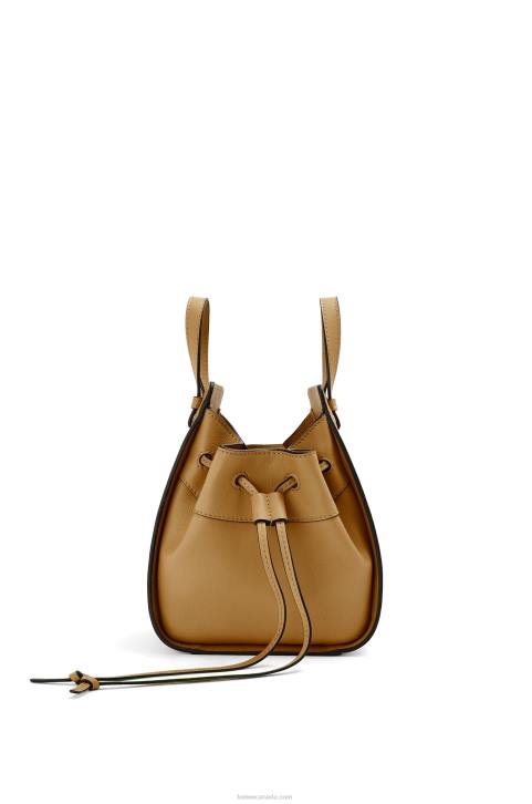Loewe Mini Hammock drawstring in classic calfskin 688V243 Women Ochre Green