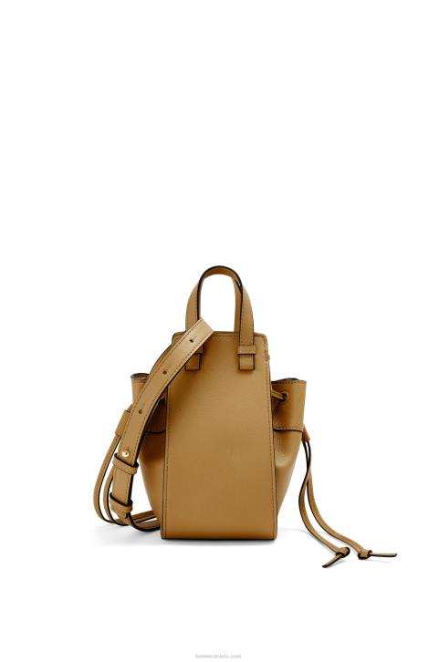 Loewe Mini Hammock drawstring in classic calfskin 688V243 Women Ochre Green