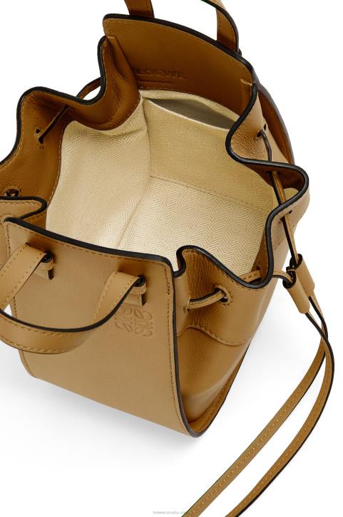 Loewe Mini Hammock drawstring in classic calfskin 688V243 Women Ochre Green