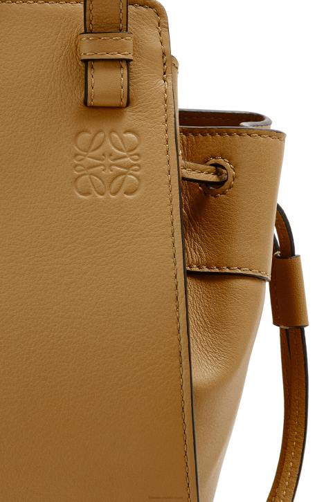 Loewe Mini Hammock drawstring in classic calfskin 688V243 Women Ochre Green